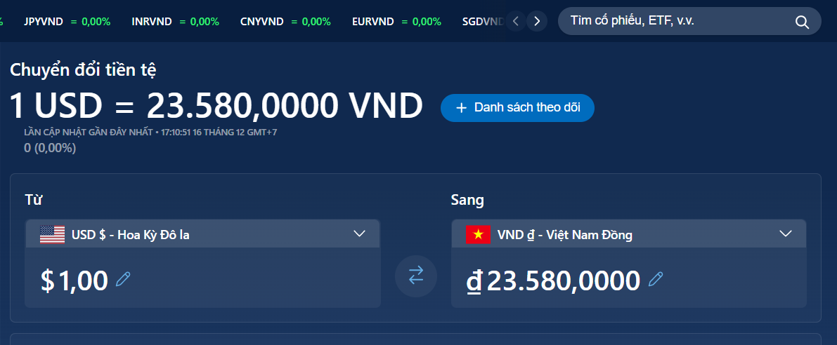 1 Đô La bằng bao nhiêu tiền Việt Nam Đồng - Tỷ Giá Hôm Nay?