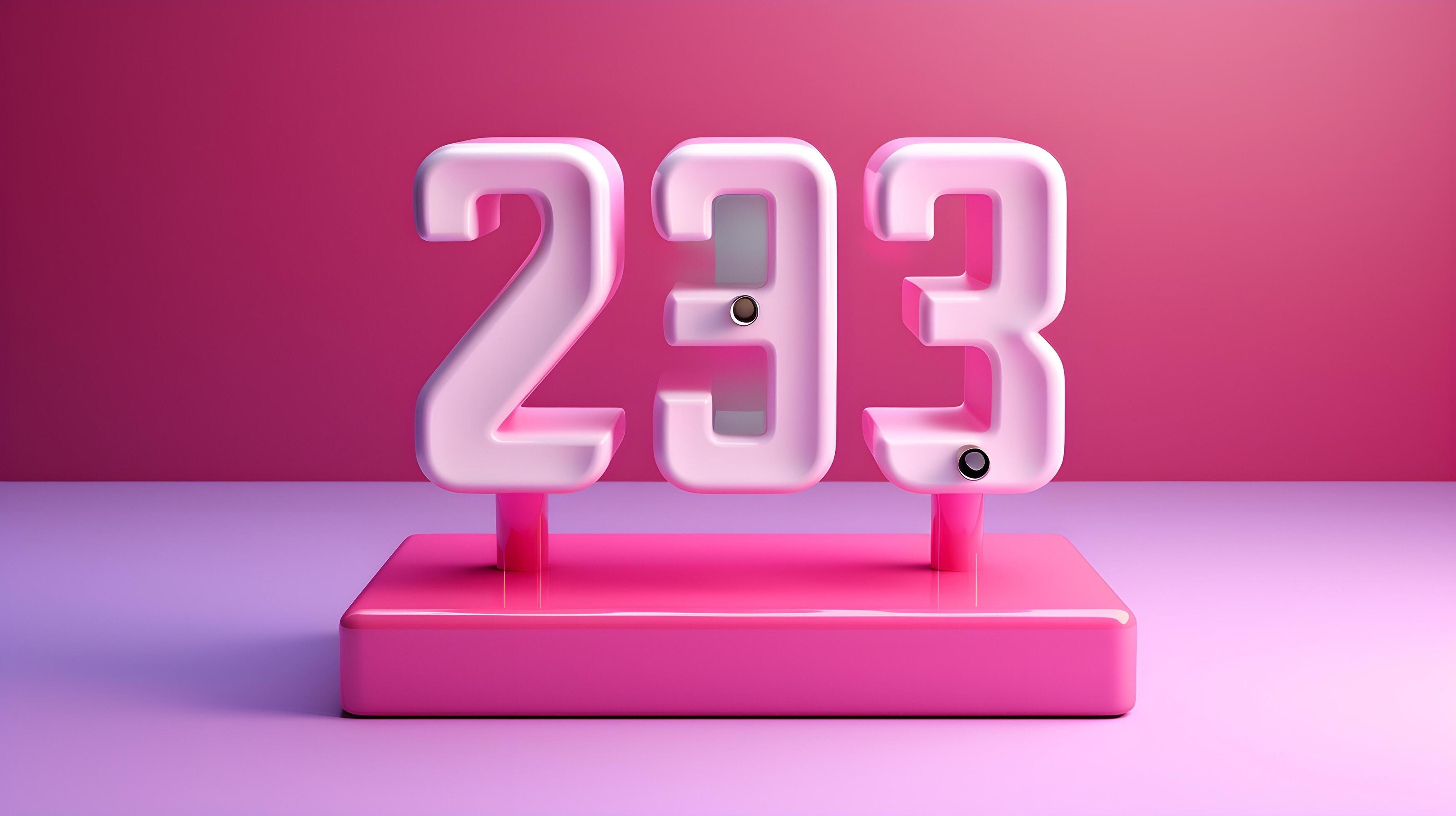 a pink clock with the number 233 on it. 27229356 Stock Photo at Vecteezy